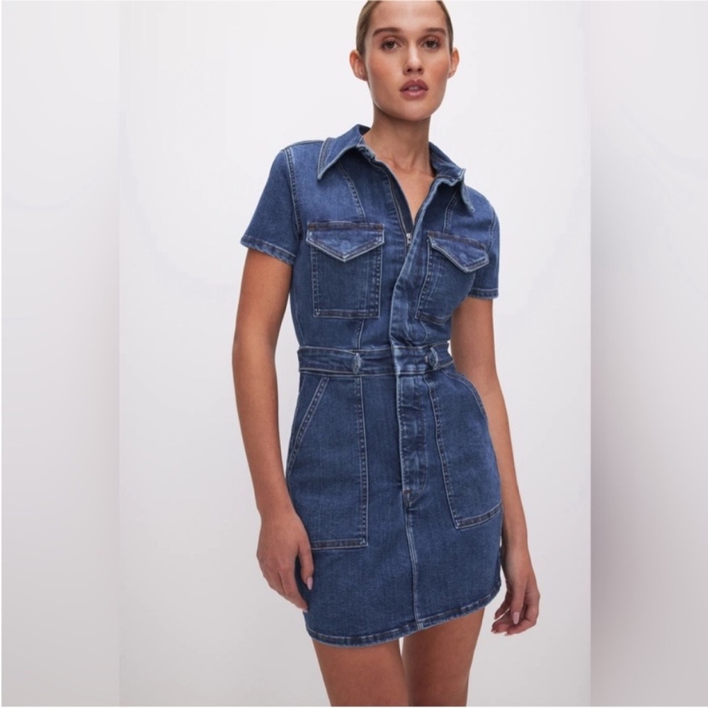 Good American Fit For Success Denim Mini Dress
